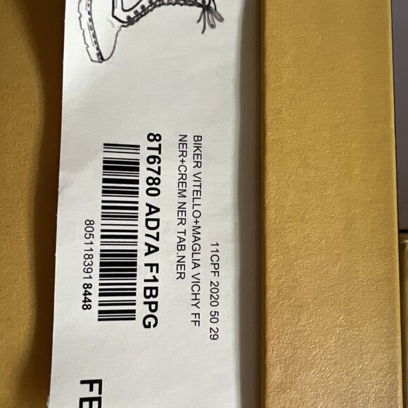 Fendi Rockoko Logo Combat Knit Domino Signature Biker Combat Boots 36/38.5 - Picture 9 of 10